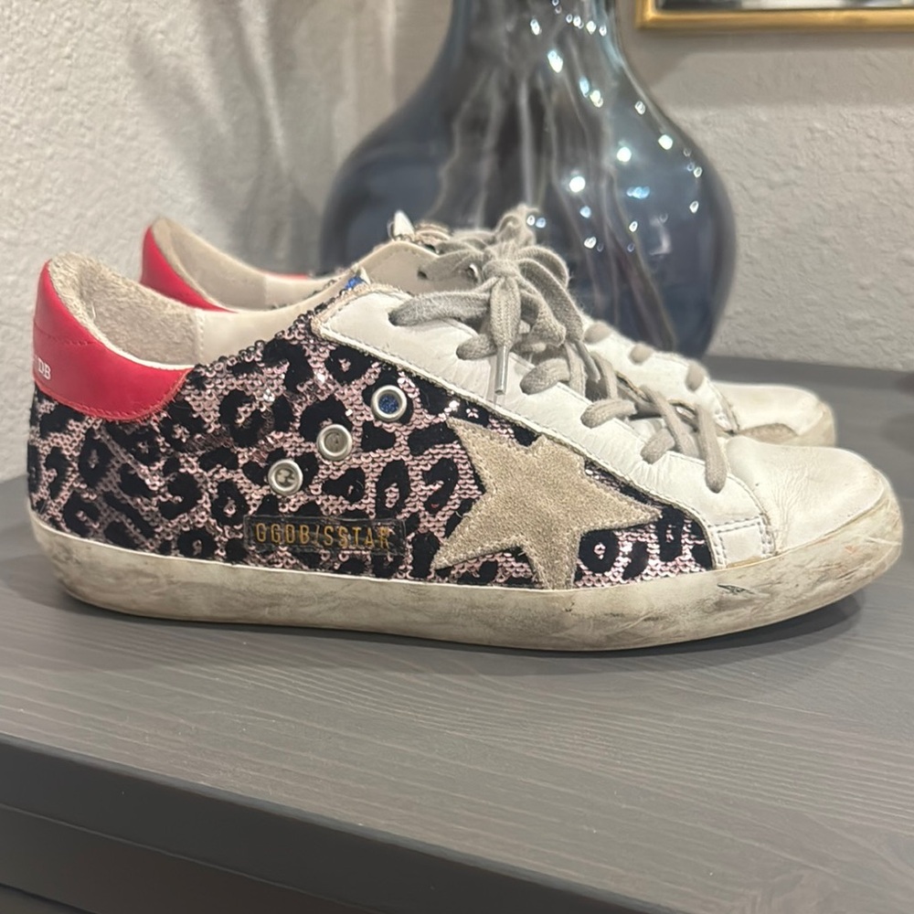 Golden Goose Leopard Print Sneakers